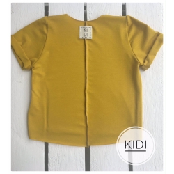 KIDI bluzka dresowa z krótkim rękawem MIÓD super cienka bawełna rozmiary 68,80,86 cm