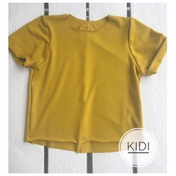 KIDI bluzka dresowa z krótkim rękawem MIÓD super cienka bawełna rozmiary 68,80,86 cm