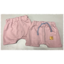 KIDI spodenki krótkie dresowe PUDROWY RÓŻ spodnie z bawełny rozmiary 74-122 cm