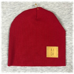 Czapka KIDI cienka PRĄŻEK czerwona czapeczka dla dziecka na obwód głowy 36, 38, 42,48, 50 cm