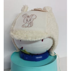 Czapka zimowa Maja DONUŚ wiązana ocieplana czapeczka dla dziecka na obwód głowy 46 cm
