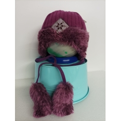 Czapka zimowa Maja MARTUSIA wiązana ocieplana czapeczka dla dziecka na obwód głowy 44 cm