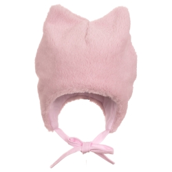 MirMar Czapka zimowa KICIA różowa czapeczka dla dziecka na obwód głowy 40,42 cm