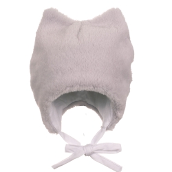 MirMar Czapka zimowa KICIA szara czapeczka dla dziecka na obwód głowy 36, 38,40, 42  cm