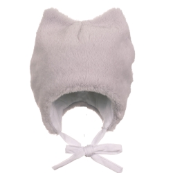 MirMar Czapka zimowa KICIA szara czapeczka dla dziecka na obwód głowy  38,40, 42  cm