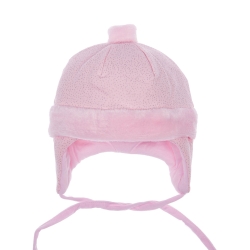 MirMar czapka zimowa ocieplana MAŁGOŚ różowa czapeczka dla dziecka na obwód głowy 38 cm
