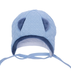 MirMar Czapka zimowa MISIACZEK niebieska czapeczka dla dziecka na obwód głowy 40  cm