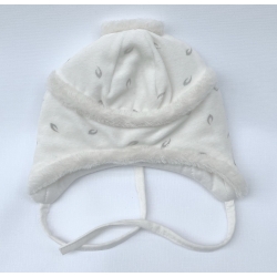 MirMar Czapka zimowa ANTOSIA welurowa czapeczka dla dziecka na obwód głowy 38 cm