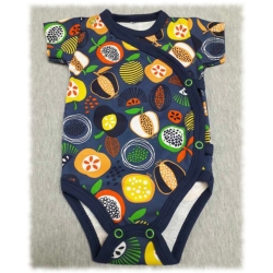 Mrofi body rozpinane z krótkim rękawem OWOCE rozmiary 56, 62 cm