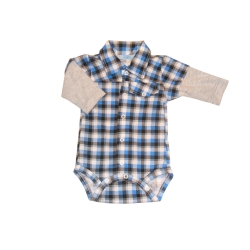 Body koszula w kratkę z długim rękawem model 1601 rozmiary 62-98 cm Oskar Baby