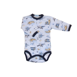 Oskar Baby body rozpinane z długim rękawem 1614 nadruk SAMOLOTY rozmiary 56-86 cm