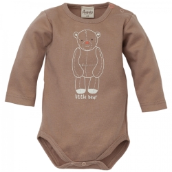 Pinokio body z długim rękawem LITTLE BEAR brązowe rozmiary 62,68,80 cm Organic Cotton