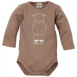 Pinokio body z długim rękawem LITTLE BEAR brązowe rozmiary 62-68 cm Organic Cotton