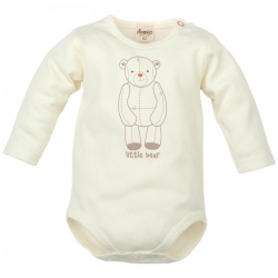 Pinokio body z długim rękawem LITTLE BEAR ecru rozmiary 68, 74 cm Organic Cotton