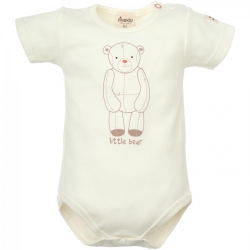 Pinokio body z krótkim rękawem LITTLE BEAR ecru rozmiary 68-86 cm Organic Cotton