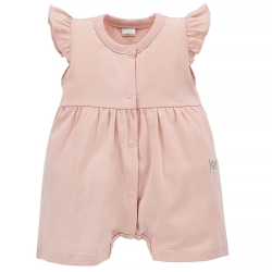 Pinokio rampers rozpinany body z krótkim rękawem SUMMER MOOD różowy rozmiary 62, 68, 74 cm