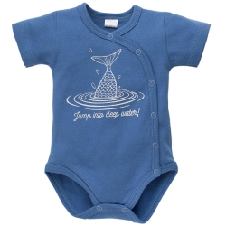 Pinokio body rozpinane z krótkim rękawem SEA WORLD niebieskie rozmiary 68 cm