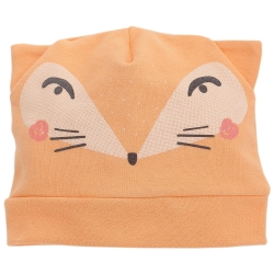 Pinokio czapka dziecięca ciepła SMART FOX pomarańczowa rozmiary 68-86 cm