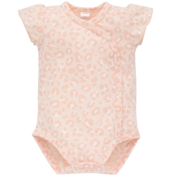 Pinokio body rozpinane z krótkim rękawem SWEET PANTHER w różowe cętki 68cm
