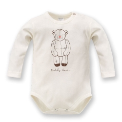 Pinokio body z długim rękawem TEDDY BEAR ecru rozmiary 62-86 cm