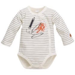 Pinokio body rozpinane z długim rękawem XAVIER paski rozmiary 56-68 cm