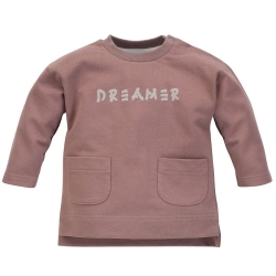 Pinokio bluza dresowa DREAMER ciemnobeżowa rozmiary 68, 74, 80, 86, 92 cm