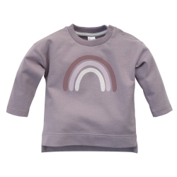Pinokio bluza dresowa HAPPINESS szara z tęczą rozmiary 68, 74, 86, 92, 98 cm