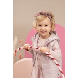 Pinokio bawełniana opaska na głowę HAPPINESS różowa w kwiatki z kokardką rozmiary 62-92 cm