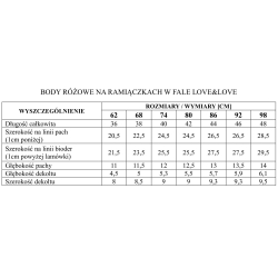 Pinokio body na ramiączkach LOVE&LOVE różowe w fale 62-98 cm