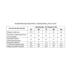 Pinokio spodnie ogrodniczki NICE DAY z kieszonką rozmiary 62, 68, 74, 80 cm