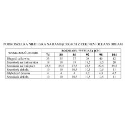 Pinokio podkoszulka na ramiączkach OCEANS DREAMS z rekinem rozmiary 74, 80, 86, 92, 98, 104 cm