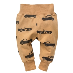 Pinokio spodnie legginsy OLD CARS ochra rozmiary 62, 68 cm