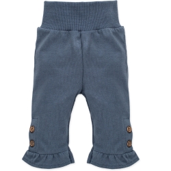 Pinokio spodnie legginsy PETIT LOU niebieskie z falbankami rozmiary 68, 74, 80, 92, 104 cm