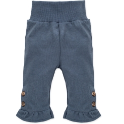 Pinokio spodnie legginsy PETIT LOU niebieskie z falbankami rozmiary 68, 74, 80, 92 cm