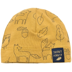 Pinokio czapka SECRET FOREST curry zwierzątka leśne rozmiary 62-80 cm