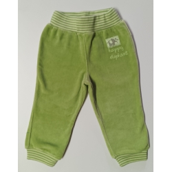 Pinokio spodnie dresowe welurowe SWEET BABY zielone rozmiar 86 cm