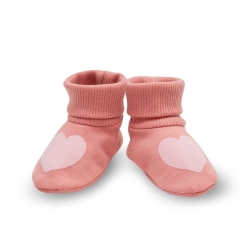 Pinokio bawełniane buciki SPRING LIGHT różowe z serduszkami rozmiary 56-74 cm