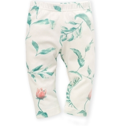 Pinokio spodnie legginsy SPRING LIGHT z gumką ecru w liście rozmiary 62, 68, 74, 80, 98, 104 cm