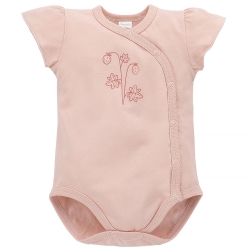 Pinokio body rozpinane z krótkim rękawem SUMMER MOOD różowe rozmiary  68, 74 cm