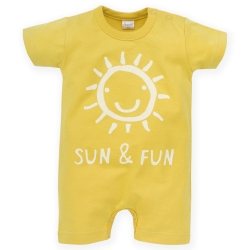 Pinokio rampers SUN & FUN żółte body z krótkim rękawem rozmiary 62-86 cm