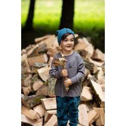 Pinokio bluzka z długim rękawem TEO grafitowa bluzeczka dla chłopca rozmiar 122 cm
