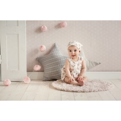 Pinokio body na ramiączkach TINY FLOWERS ecru w kwiatki rozmiar 86 cm