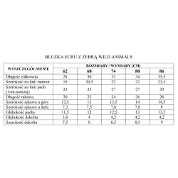 Pinokio bluzeczka z długim rękawem WILD ANIMALS bluzka ecru rozmiary 62, 74, 80 cm