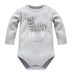Pinokio body z długim rękawem WILD ANIMALS szare z zebrą rozmiary 68 cm