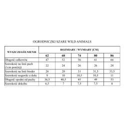 Pinokio spodnie ogrodniczki WILD ANIMALS rozmiary 62, 74 cm
