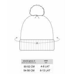 Czapka zimowa chłopięca Czarna Scorpio CZZ-0489C ciepła czapeczka dla dziecka na obwód głowy 50-52 cm