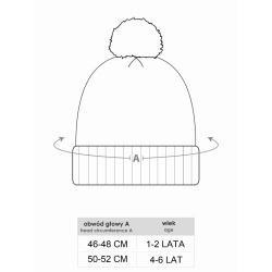 Czapka zimowa dziewczęca Scorpio YOClub CZZ-0498G ciepła czapeczka dla dziewczynki na obwód głowy 50-52 cm