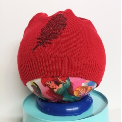 Yo! Czapka dziecięca bawełniana ZAK-60 ANNA  czerwona czapeczka dla dziecka na obwód głowy 52-54 cm
