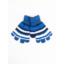 Rękawiczki dziecięce pięciopalczaste niebieskie w paski rozmiar 12 cm