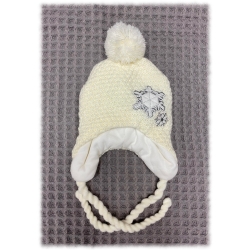 Yo! Czapka zimowa ŚNIEŻYNKA biała rozmiar 34-36 cm